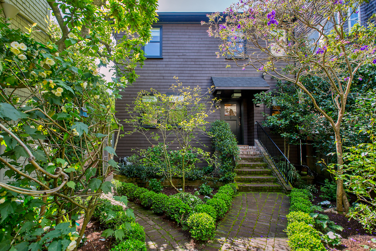 A beautiful front garden entryway