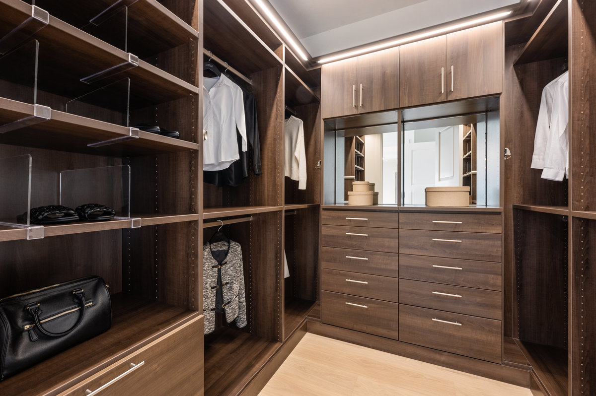Custom closet in primary suite
