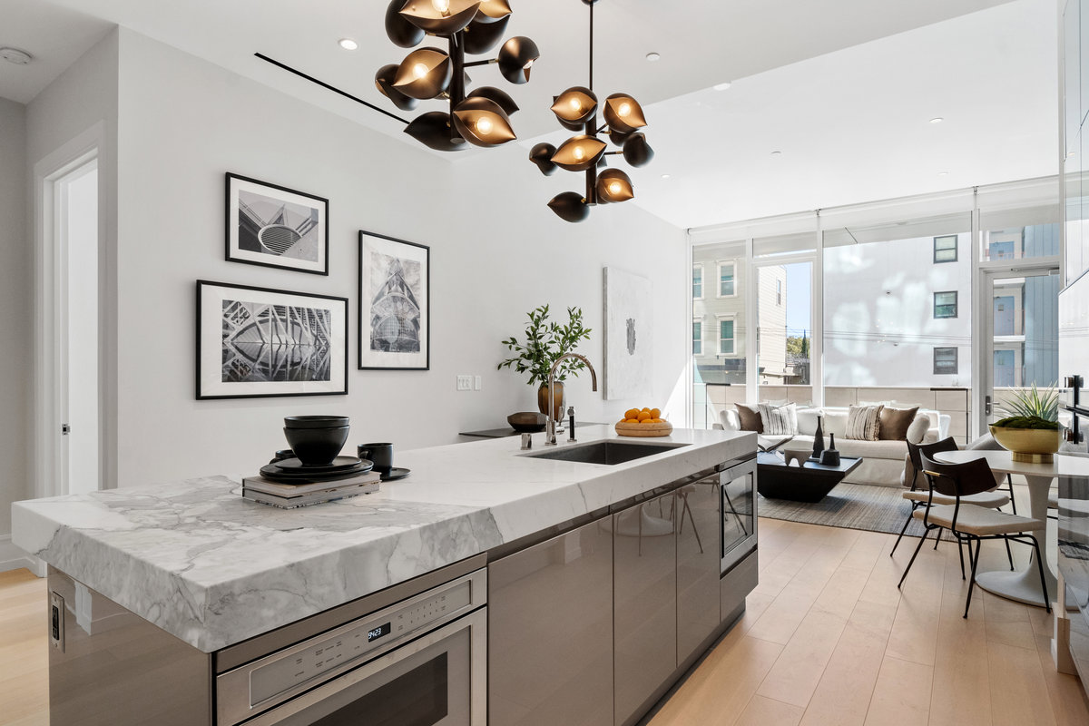 Great room with center island